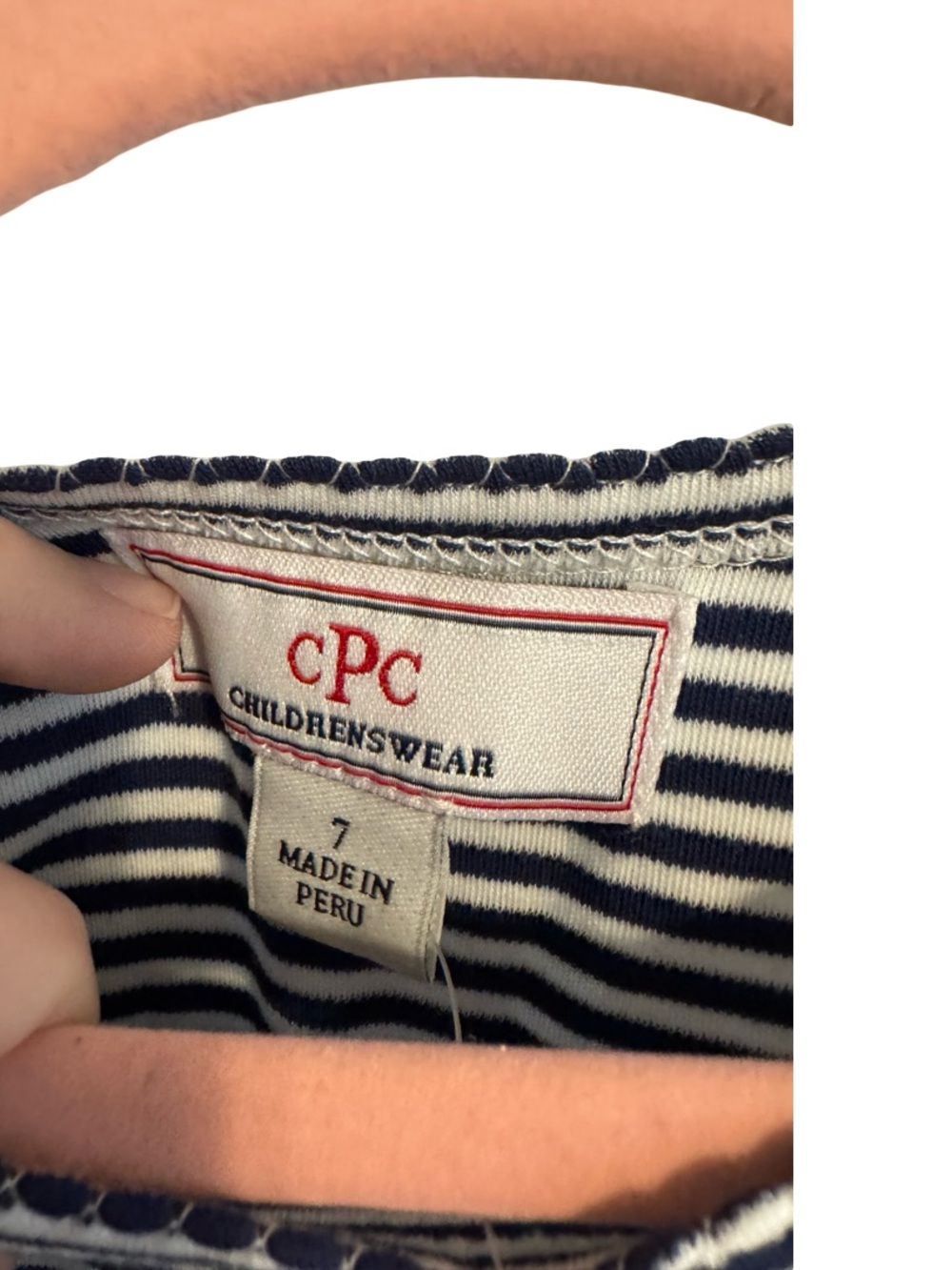 CPC Childrenswear Jillian Dress Size 7 Blue White Stripe Casual Girls Dress NWT - Picture 4 of 6